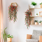 Artificial Hanging Flowers Plants for Outdoor Spring Decoration,2 PCS Faux Silk Daisy with Eucalyptus Leaves,UV Resistant Look Real for Outside Home Indoor Planter Porch Patio Balcony Yard Decor
