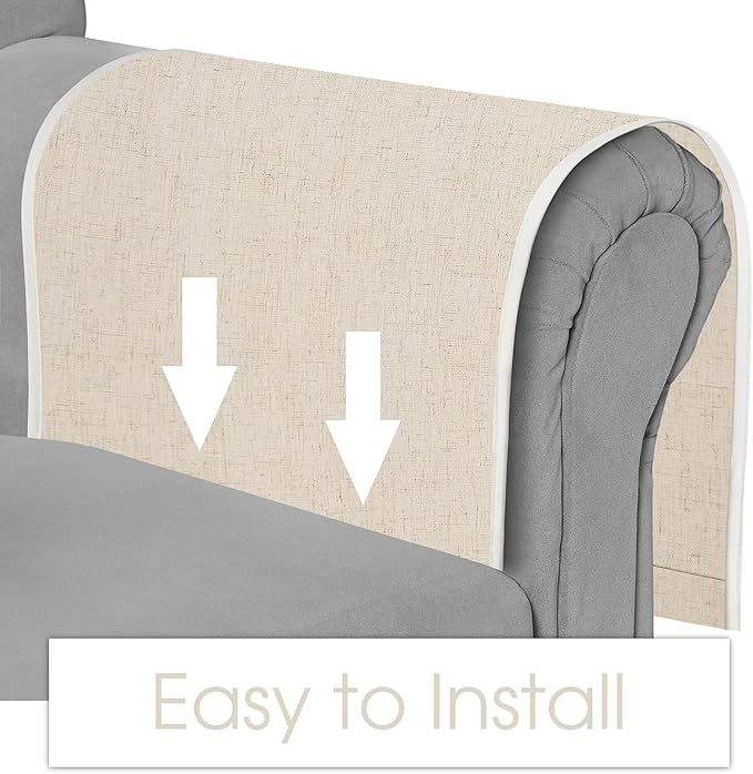 Joywell Armrest Organizer Remote Holder for Recliner Armchair Caddy Couch Sofa Arm Chair Caddie with 6 Pocket Storage for Magazine, iPad, Phone,Linen
