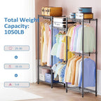 IZEUK Heavy Duty Rolling Garment Rack Wire Clothes Rack for Hanging Clothes (Black, 3 composition, 15.7" D x 70.8" W x 76.5" H)