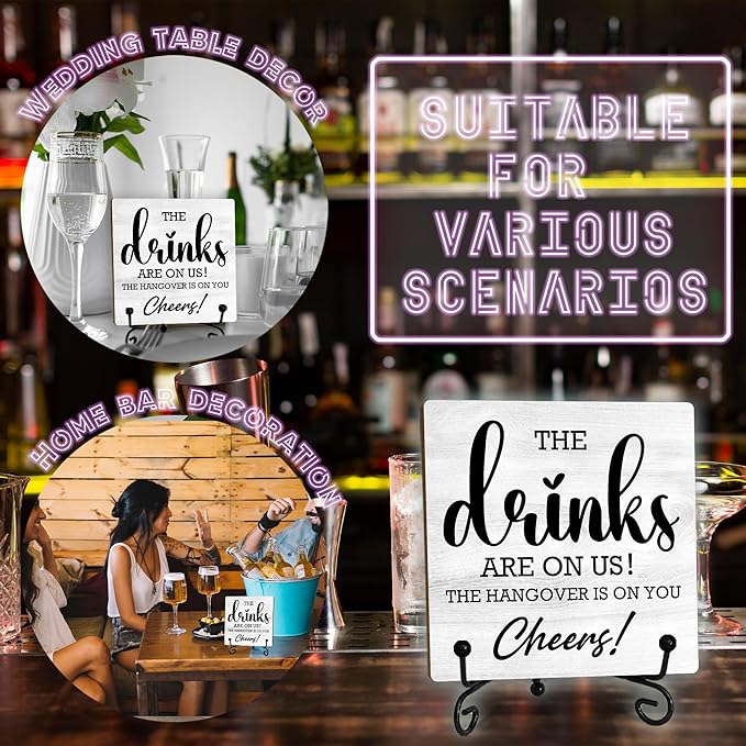 Bar Decorations for Home, Kitchen Outdoor Bar Decorations, Home Bar Decor Accessories,Man Cave Accessories Bar Signs for Home Bar Decor(5 x 5 inches).