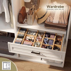 Kitchen drawer organizer,expandable bamboo drawer divider,include 8 dividers,8 small inserts and 8 medium inserts for Home, Office, Dressers (Short-8 Dividers)