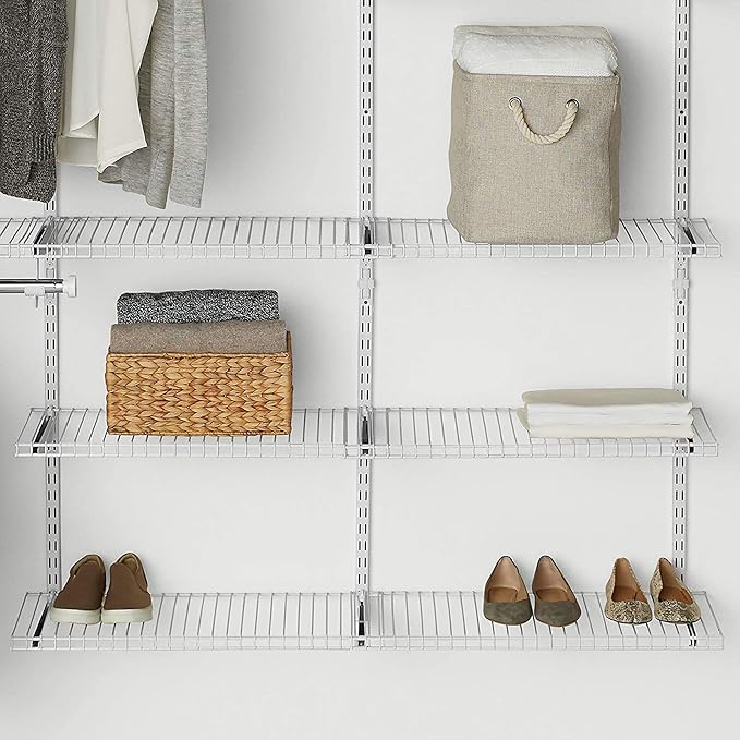Rubbermaid Configurations 26" Shelving Kit, Set of 2 Shelves (Uprights not included), White, Expandable, Organization for Home/Laundry/Bathroom/Mudroom/Pantry/Linen Closet/Garage