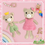 Big Sister Crochet Gift – Big Sister Little Brother Bear Dolls, Handmade Matching Stuffed Animals for Sibling Celebration, Older Sister Gift