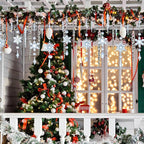 Giegxin 32 Pcs Crystal Christmas Ornaments Crystal Hanging Snowflakes Acrylic Xmas Tree Icicle Drop Decorations with Hooks for Christmas Snow Party Winter(Light Blue)