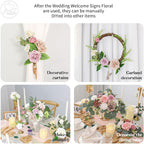 Odouzy Artificial Wedding Arch Flowers for Wedding Sign,Set of 2 for Wedding Welcome Ceremony Sign,Faux Floral Swags,Wedding, Banquet and Reception Backdrop Floral Decoration (Coffee Pink)