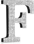 Qunclay 8'' Silver Crystal Diamond Bling Letters Crushed Diamond Decoration Wooden Glitter Letter with Screw and Hooks Rhinestone Gift for Wedding Y2k Mcbling Bedroom Wall Decor (Letter F)