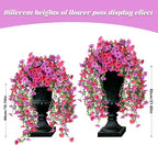 Artificial Flowers for Outdoors, UV Resistant 2 Bundles Fake Silk Flowers for Outside, Realistic Faux Plants for Hanging Baskets, Planters - Porch, Patio, Yard Décor (Mix)