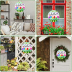 JUESMOS Hello Spring Door Decorations Colorful Tulip Flowers Spring Wreath Sign for Front Door Welcome Spring Door Sign Farmhouse Spring Decorations for Home Wreath Wall Porch Indoor Outdoor