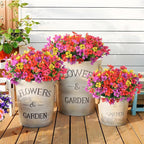 Homsunny Artificial Fake Flowers Plants for Outdoors - 12 Bundles Fake Plants Faux Silk Flowers Outside, UV Resistant for Planter Front, Porch, Garden, Patio, Spring Decor