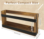 Wood Magazine Rack Wall Mounted & Wall Magazine Rack, Pine Wood Black Metal Wall Magazine Holder for Magazines, Books, Mountable or Freestanding Organizer