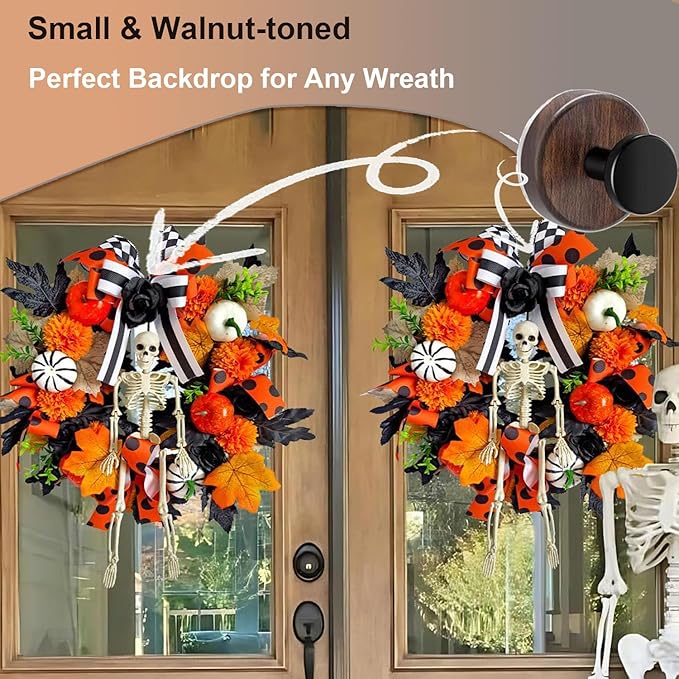 Wreath Hanger for Front Door, 2Pack Suction Cup Hooks for Glass Window/Over Door/Outdoor, Christmas/Thanksgiving/Halloween/July 4th/Easter/Valentine/Fall/Summer/Spring (2Pack)