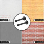 2 Pcs 12 Inch Industrial Pipe Clothes Rack DIY Wall Mounted, Heavy Duty Rustic Vintage Clothing Rod, Metal Garment Bar Multi-Purpose Hanging for Bedroom, Bathroom, Cabinet and Laundry Room