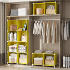 AWTATOS Cube Storage Organizer, Storage Cubes Shelves, 12 Cube Closet Organizers and Storage, DIY Stackable Bookshelf Plastic Clothes Organizer Shelving for Bedroom, Home,Yellow