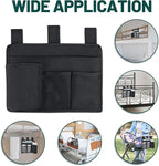 AKAYOK Bedside Caddy Organizer - Bed Organizer Caddy for Remotes Control Phone Glasses Magazines Tablets Accessories - Wheelchair Bag for Hospital Home Office Dorm Room (4 pocket)