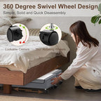Under Bed Storage with Wheels - 2Pack 60L Underbed Storage Containers with Clear Lid & Label, Rolling Under Bed Storage Bins for Clothes, Shoes, Blankets (XL,Grey)
