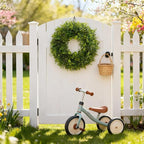 Hiptree 22 Inch Boxwood Wreath for Front Door-Artificial Spring Greenery Indoor Outdoor Wreaths Decorations, Farmhouse Wall Decor-Wedding,Summer, Fall, Winter,Easter, Green All Year Round,DIY Wreaths