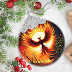 Stained Glass Suncatcher Ornament - Phoenix Christmas Decorations - Christmas Ornaments for Tree - Holiday Present Ideas - Gift Exchange