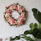 Peony Wreath 23'' Spring Wreaths for Front Door, Artificial Large Floral Wreath for Front Door Wall Decor, Valentine’s Day Home Wedding Housewarming Gift EZsenses (Light Pink)