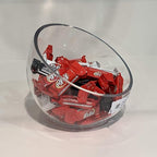 WGVI Clear Slant Cut Bowl Glass Vase, Glass Terrarium, Candy Dish, Glassware, Slant Open: 7". Height: 6" x 2.7". Base: 4" (1 Piece)