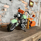 Vintage Motorcycle Model Decorative Collectible - Handmade Retro Iron Motorcycle Figurine Decor Art for Vintage Home Office Decor