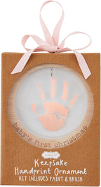 Mud Pie Pink Handprint Ornament