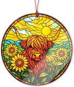 Christmas Ornaments 2025, Highland Cow Ornament Suncatcher, Cow Ornaments for Christmas Tree, Highland Cow Gifts for Women Men, Rustic Cow Decor, Farmhouse Christmas Ornament Gift