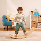 Battat Education – Wooden Balance Board for Toddlers – Montessori Wobble Toy for Core Strength & Coordination – Durable Wood Construction – Active Play for 3+ Years