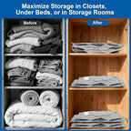 Vacuum Seal Bags For Clothing Travel with Rechargeable Air Pump, Travel Vacuum Bags With Pump, Space Saver Vacuum Storage Bags For Luggage, Reusable Vacuum Storage Bags (2 Bags + Pump)