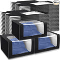 100 Pcs 50 Pack Hat Boxes with Clear Window, Foldable Black Gift Boxes for Baseball Caps, Storage, Display and Shipping (Black)