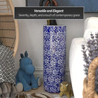 Red Lantern 24" White Flowers on Blue Umbrella Stand