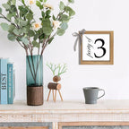 6 Inch Party of 3 Sign, Wooden Frame Family of 3 Decor, Rustic Gift for Family Indoor Table Tiered Tray Shelf Desk Farmhouse Home Decorations