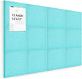 Large Cork Board for Walls 48"x36" |Cork Board Alternative| 12 Pack Felt Wall Tiles| Baby Blue Bulletin Board with Removable Adhesive | Cork Boards Pinboard for Office Home Classroom，Baby Blue