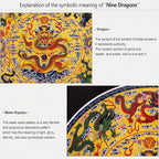 LIYAOLI Home Ceramic Decorative Plates for Display Feng Shui Decor Chinese Decorations Classical Colorful Flying Dragon Soaring Clouds Handmade Art Decor for Display Living Room Table