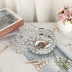 Hipiwe Crystal Mirrored Jewelry Box Trinket Organizer Box Luxury Decorative Ring Box Earrings Storage Holder Keepsake Box Birthday Christmas Gift for Women, X-Large