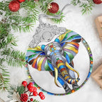 Stained Glass Suncatcher Ornament - Elephant Christmas Decorations - Christmas Ornaments for Tree - Holiday Present Ideas - Gift Exchange