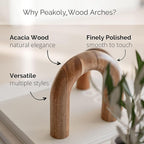 PEAKOLY Wood Arch Bookshelf Decor - Modern Shelf Decor Accents, Decorative Objects for Coffee Table, Entryway Table Sculptures, Minimalist Home Decorations for TV Console, Built in Shelves and Mantle