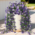 Artificial Fake Hanging Flowers Plants for Outdoor Spring Decoration,2 PCS Faux Silk Daisy with Eucalyptus Leaves,UV Resistant Look Real for Outside Home Indoor Planter Porch Patio Balcony Yard Decor