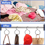 4Pcs Multipurpose Closet Hangers, Belt & Scarf Wardrobe Organizer with Hook, Space Saving Hanging System for Baseball Hats, Scarfs, Ties, Maximum 15lbs Load