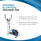 Stamina Elliptical Training Machine with Smart Workout App - Compact Standing Elliptical Machine for Home Workout - Up to 250 lbs Weight Capacity
