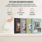 PROBENEX Olive Large | 4 PCS Faux Decorative Books for Home Decor | Not Real Books (Cardboard Boxes) | Coffee Table, Shelf Styling & Modern Aesthetic Accent Pieces for Living Room, Office