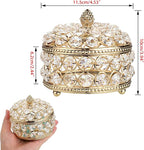 Hipiwe Crystal Mirrored Jewelry Box - Jewelry Trinket Organizer Treasure Box Home Decor Ring Earrings Necklace Storage Holder Chest Keepsake Box,Birthday Christmas Gift for Women, Large