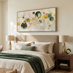 Extra Large Framed Abstract Canvas Wall Art for Living Room, Oversized Horizontal Prints Paintings Artwork for walls, Modern Gold Circle Pictures Wall Decor for Bedroom, Office, Dining Room 30x60 In