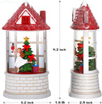 Christmas Snow Globe Ballerina Nutcracker Snow Globe Lantern with Music Glittering Lighted Christmas Tree and Clara Birthday Gift Table Indoor Decoration for Girls,USB and Battery Operated, 8.2"