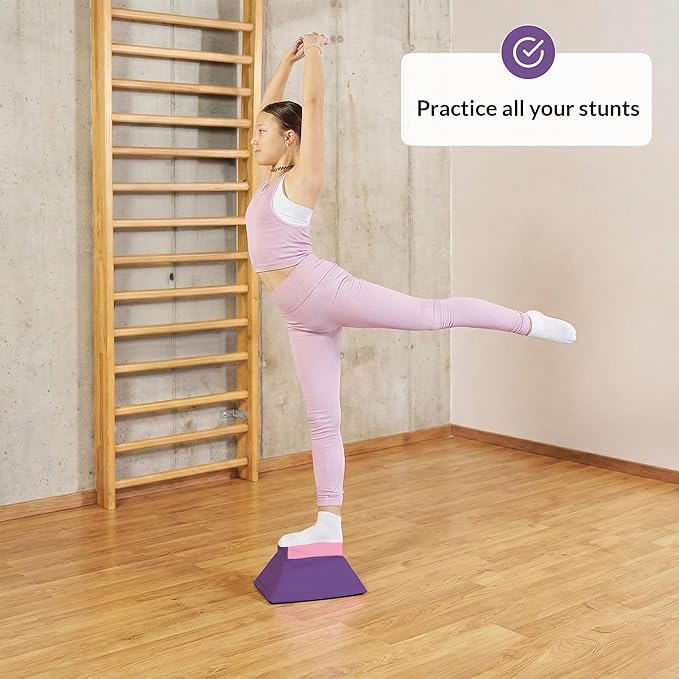 Stunt Trainer Stand for Cheerleading | Portable Cheer Balance Trainer | Stunting Flyer Practice Platform | Lightweight Gymnastics Balance Block | Cheerleading Equipment for Safe Skill Training