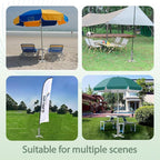 Beach Umbrella Stand Holders Heavy Duty Outdoor Base Umbrella Parasol Base Metal Grass with 4 Forks Spikes (Fit 1.1in-1.5in Pole,Galvanize) for Beach,Sand,Yard,Lawn