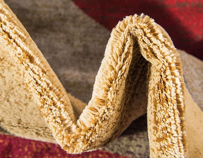 Unique Loom Barista Collection Area Rug - Ngada (4' 1" x 6' 1" Rectangle, Beige/ Red)