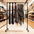 3 Tiers Rolling Display Tie & Scarf Rack Bras Underwear Shorts Socks Hats Gloves Belt Towel Accessories Organizer Holder for Home Commercial Clothing Retail Store, Floor Standing Hijab Stand