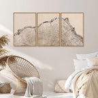 SIGNINART Large Tree Ring Framed Canvas Wall Art Set, Rustic Beige Nature Wooden Wall Decor, Neutral Wood Stump Artwork, Modern Art Prints for Bedroom Living Room Office 24"x36"x3