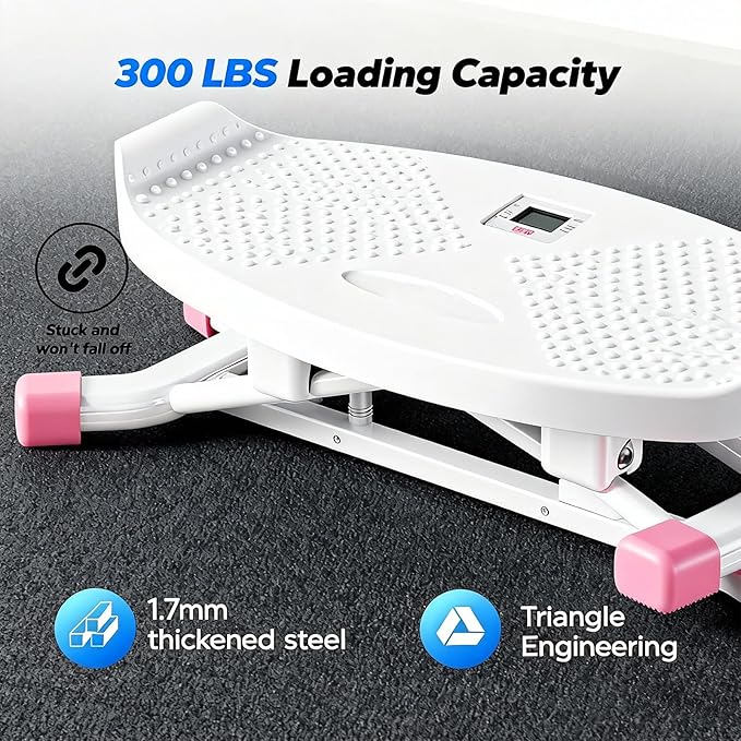 Stridon Balance Board for Adults - 3-in-1 Stepper with Resistance Bands & Portable Wobble Board Featuring LCD Monitor, 300 lbs Capacity Ski Balance Trainer for Full Body Workout at Home Gym