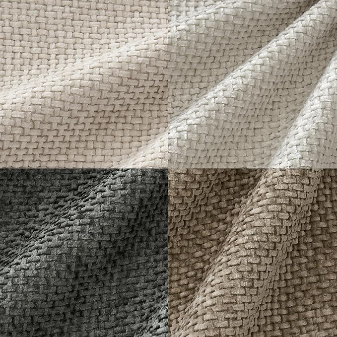 MIULEE Pack of 4 Couch Throw Pillow Covers 24x24 Inch Neutral Soft Decorative Chenille Pillow Covers Farmhouse Boho Accent Cushion Covers for Mid Century Modern Spring Decor Sofa Bedroom Living Room